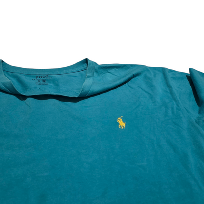 Playera Ralph Lauren Grande L Turquesa Pony Amarillo