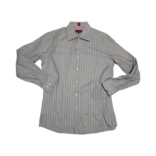 Camisa Hugo Boss Grande L Gris Lineas