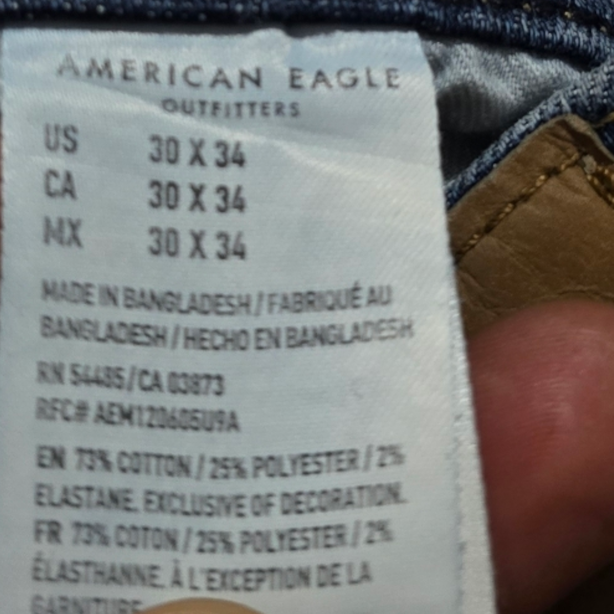 Pantalon American Eagle 30x34 Slimfit Azul