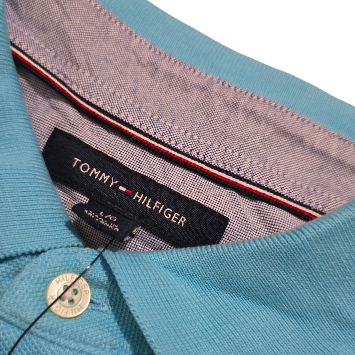 Playera Polo Tommy Hilfiger Grande L Azul Claro