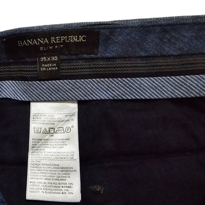 Pantalon Banana Republic 35x30 Slimfit Azul