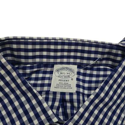 Camisa Brooks Brothers Grande L 16 1/2 Regent Cuadro Azul