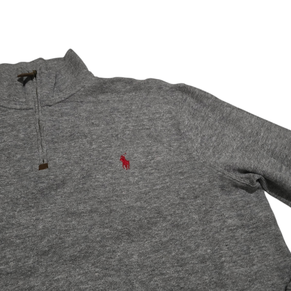 Sueter Ralph Lauren Grande L Gris Pony Rojo