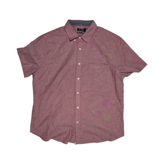 Camisa Manga Corta Nautica Xgrande Xl Classic Fit Vino