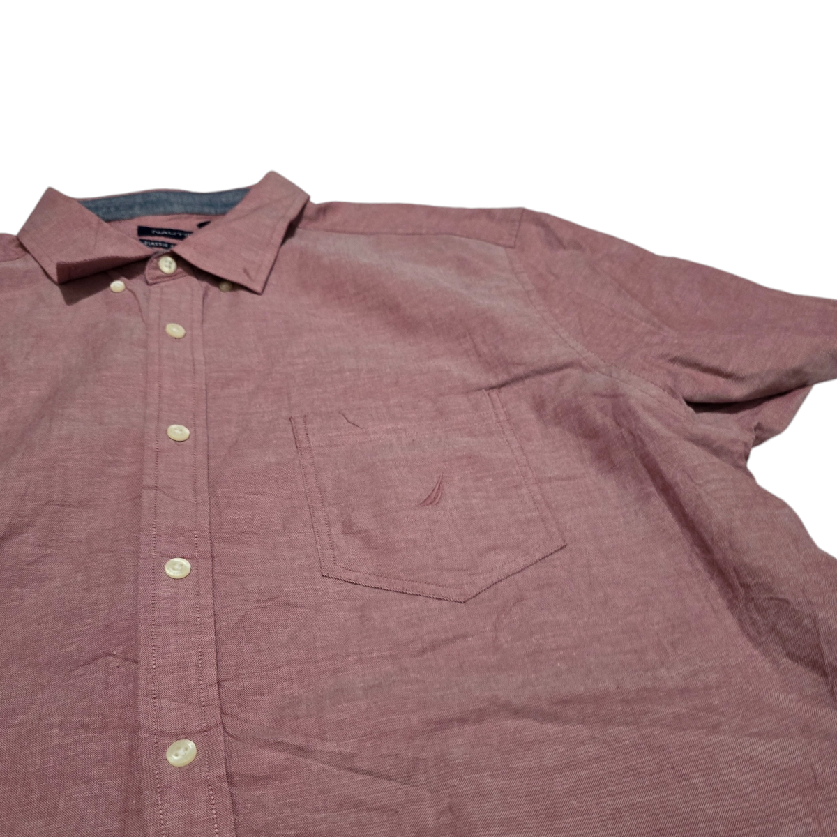 Camisa Manga Corta Nautica Xgrande Xl Classic Fit Vino