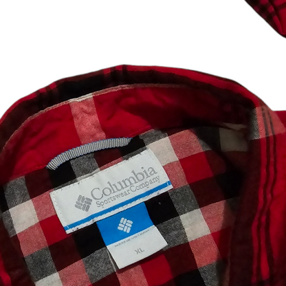 Camisa Columbia Xgrande Xl Cuadro Rojo