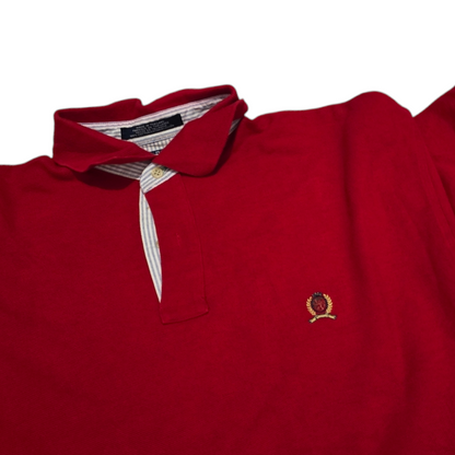 Playera Polo Tommy Hilfiger Grande L Rojo Retro Vintage