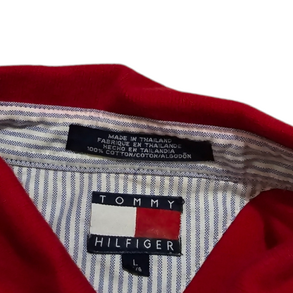 Playera Polo Tommy Hilfiger Grande L Rojo Retro Vintage