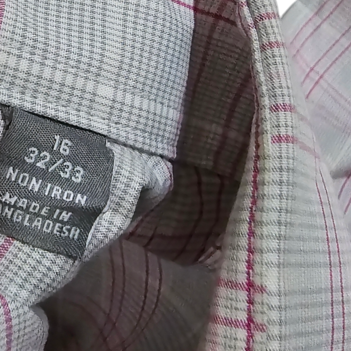 Camisa Michael Kors Grande 16 32-33 Regular Fit Cuadro Gris