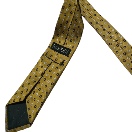 Corbata Ralph Lauren Dorada Circulos Negros