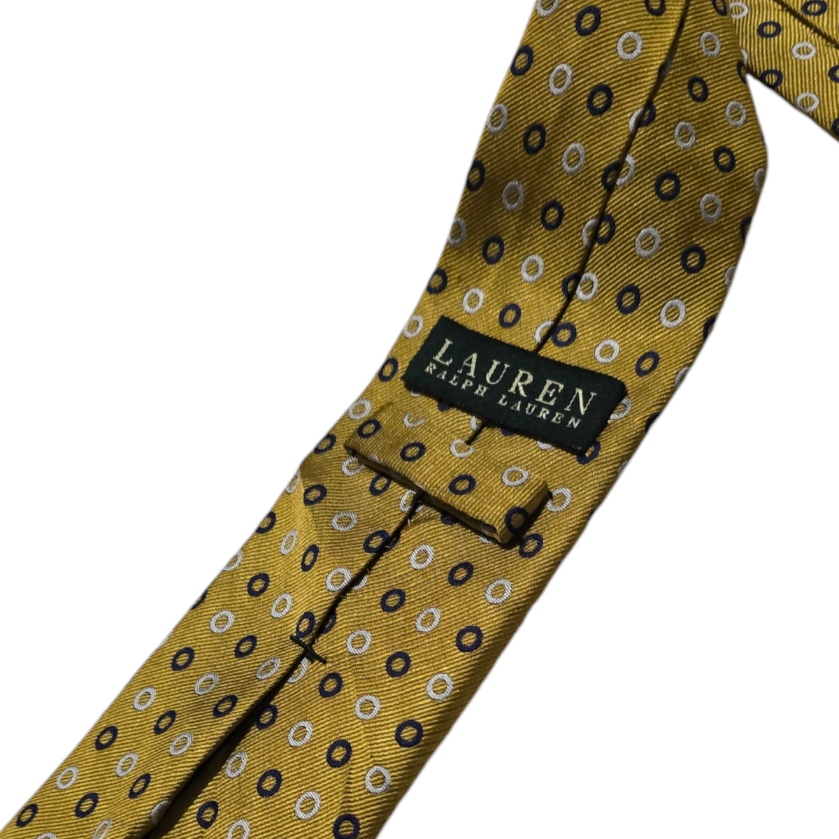 Corbata Ralph Lauren Dorada Circulos Negros