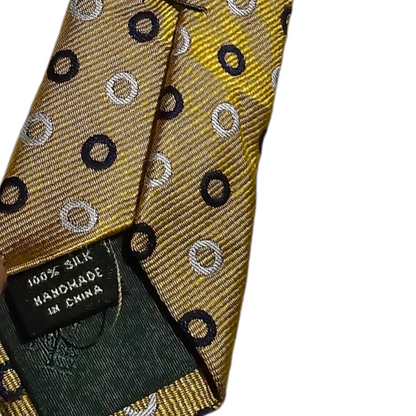 Corbata Ralph Lauren Dorada Circulos Negros