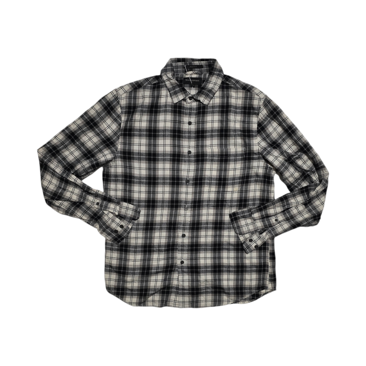 Camisa Banana Republic Untucked Fit Mediana M Cuadro Gris
