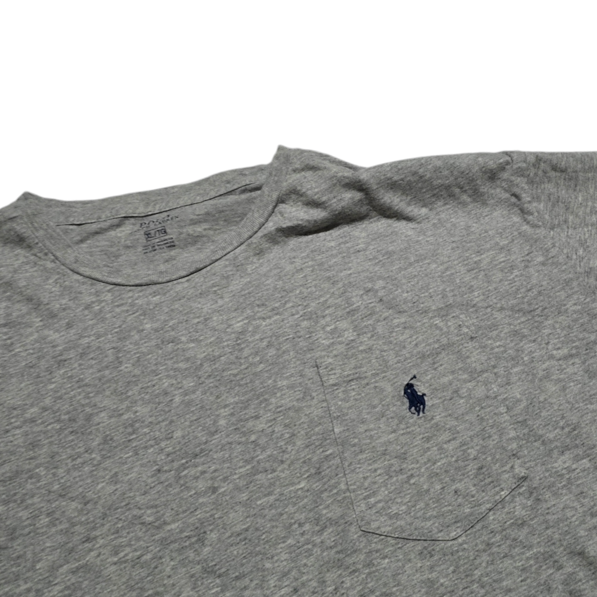 Playera Manga Larga Ralph Lauren Xgrande Xl Gris Pony Azul