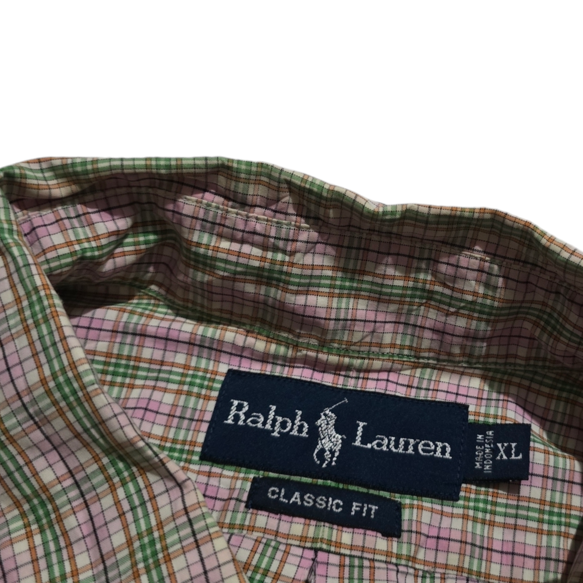 Camisa Ralph Lauren Manga Corta Xl Classic Fit Cuadro Rosa