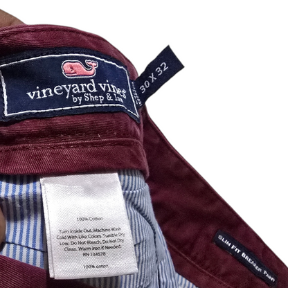 Pantalon Vineyard Vines 30x32 Slimfit Vino