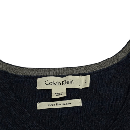 Sueter Calvin Klein Grande L Extra Fine Merino Azul