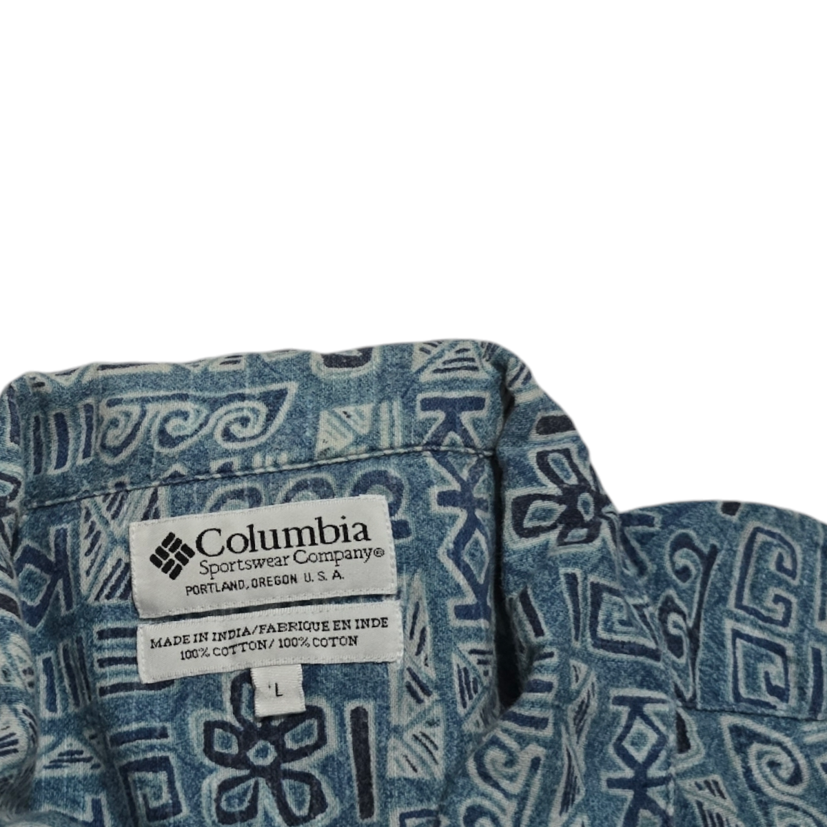 Camisa Manga Corta Columbia Grande L Azul