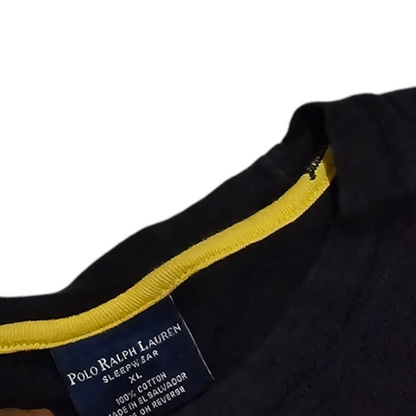 Playera Manga Larga Ralph Lauren Xgrande Azul Pony Amarillo