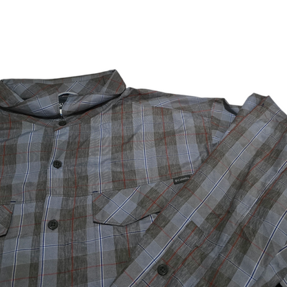 Camisa Columbia 2xl Cuadro Azul Y Gris