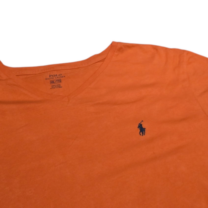 Playera Ralph Lauren 2xl Naranja Pony Azul