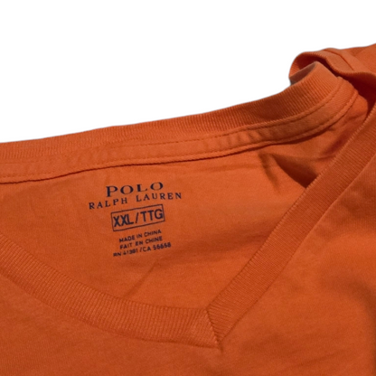 Playera Ralph Lauren 2xl Naranja Pony Azul