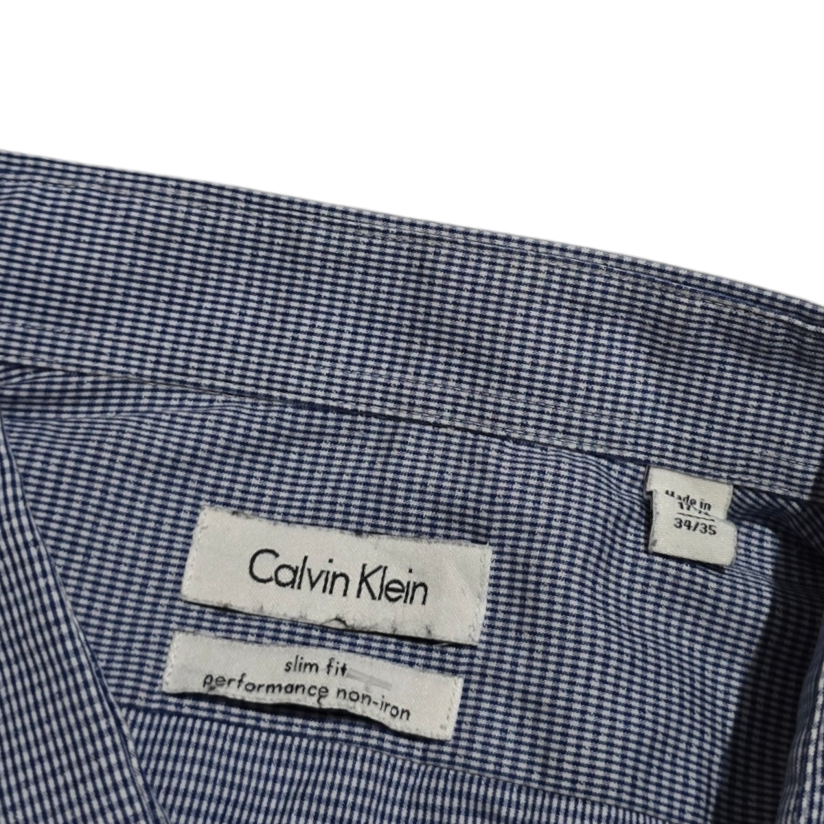 Camisa Calvin Klein Xgrande Xl Slim Fit Cuadro Azul