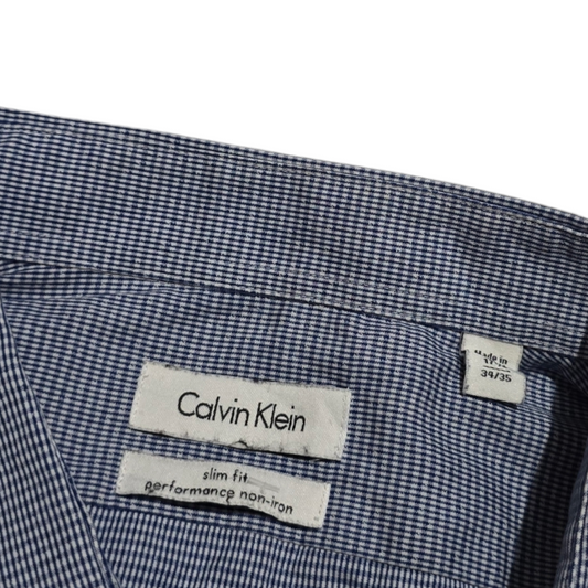 Camisa Calvin Klein Xgrande Xl Slim Fit Cuadro Azul