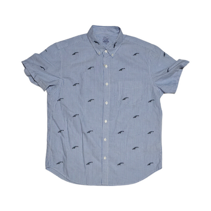 Camisa Manga Corta J.crew Grande L Azul Figuras