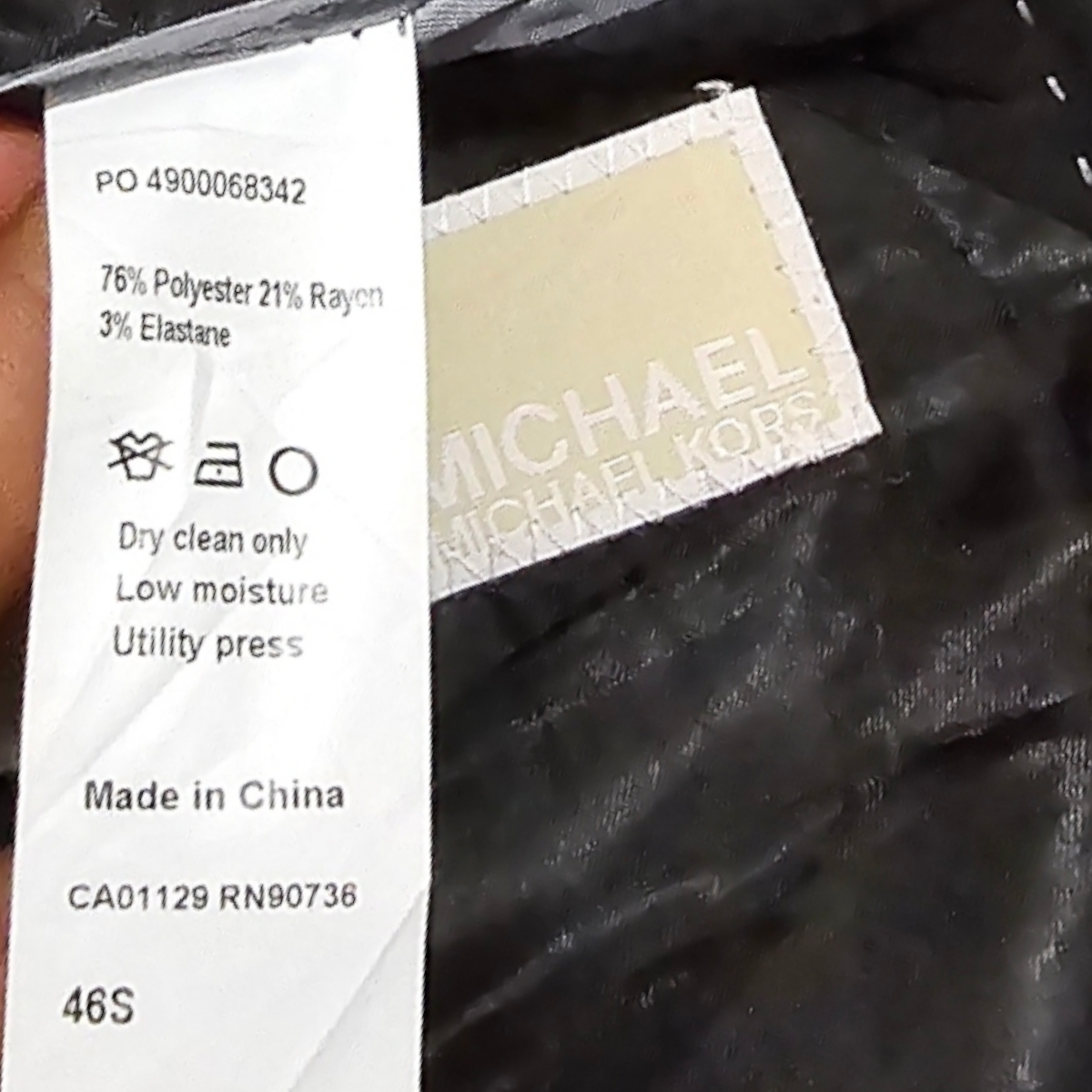 Saco Michael Kors 46s Negro