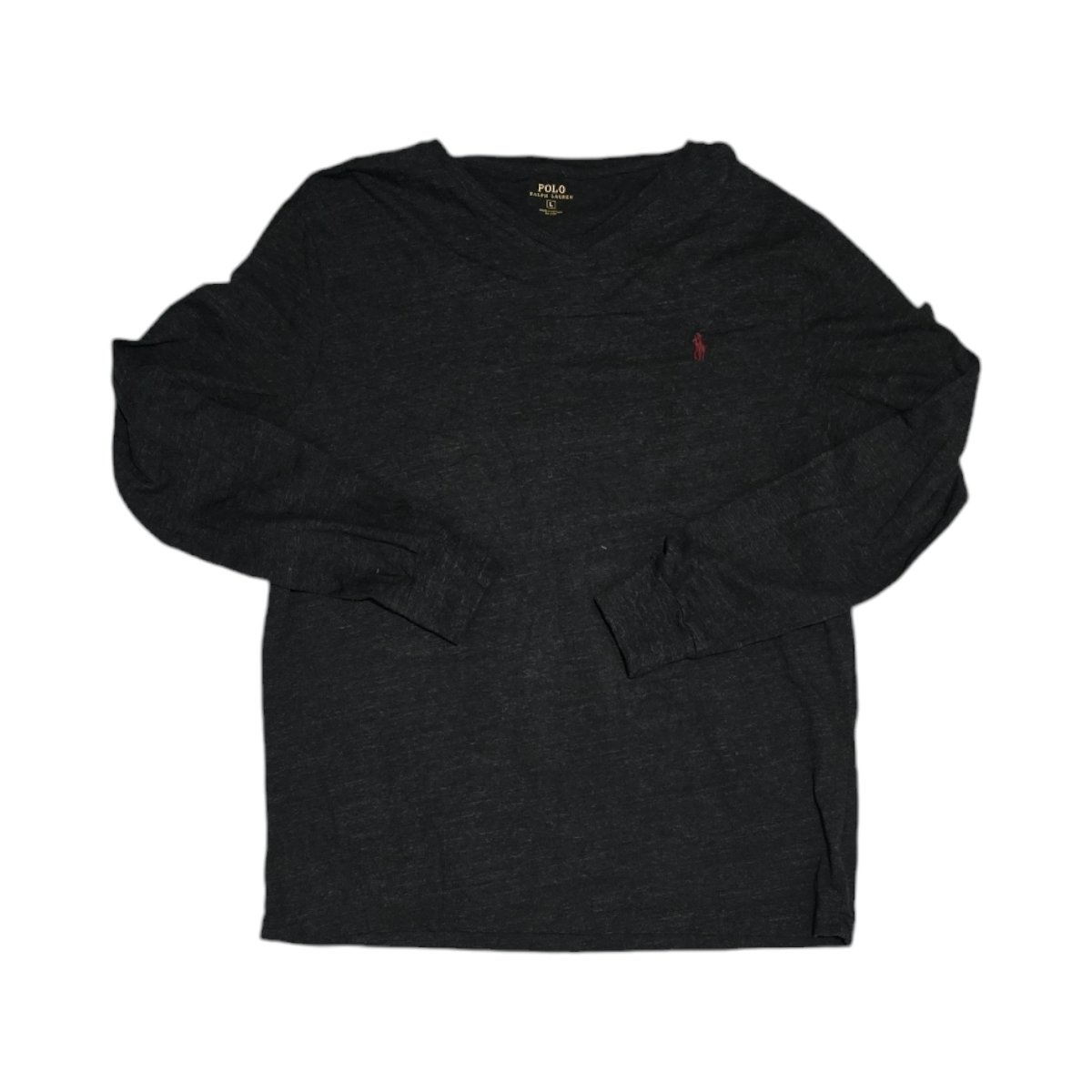 Playera Manga Larga Ralph Lauren Grande L Gris Pony Vino