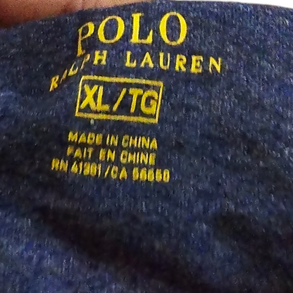 Playera Manga Larga Ralph Lauren Xgrande Xl Azul Pony Blanco