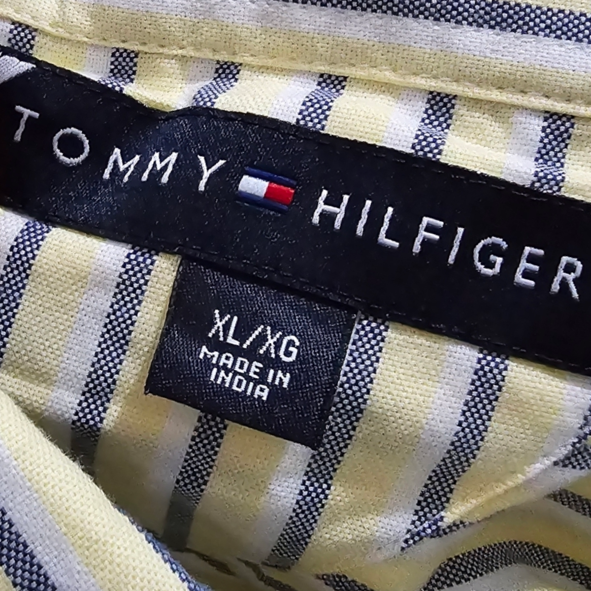 Camisa Tommy Hilfiger Xgrande Xl Amarillo Lineas