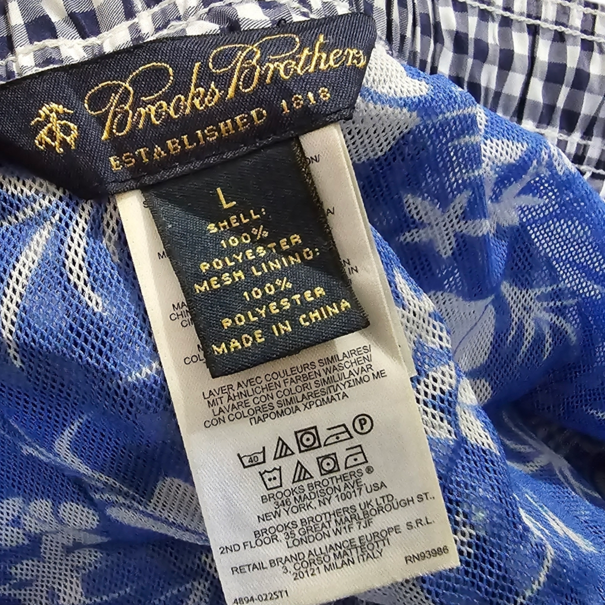 Short Brooks Brothers Grande L Cuadro Azul