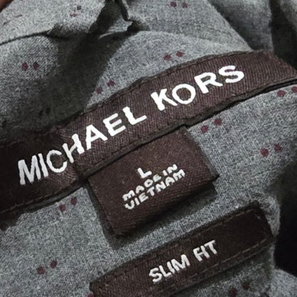 Camisa Michael Kors Grande L Slim Fit Gris