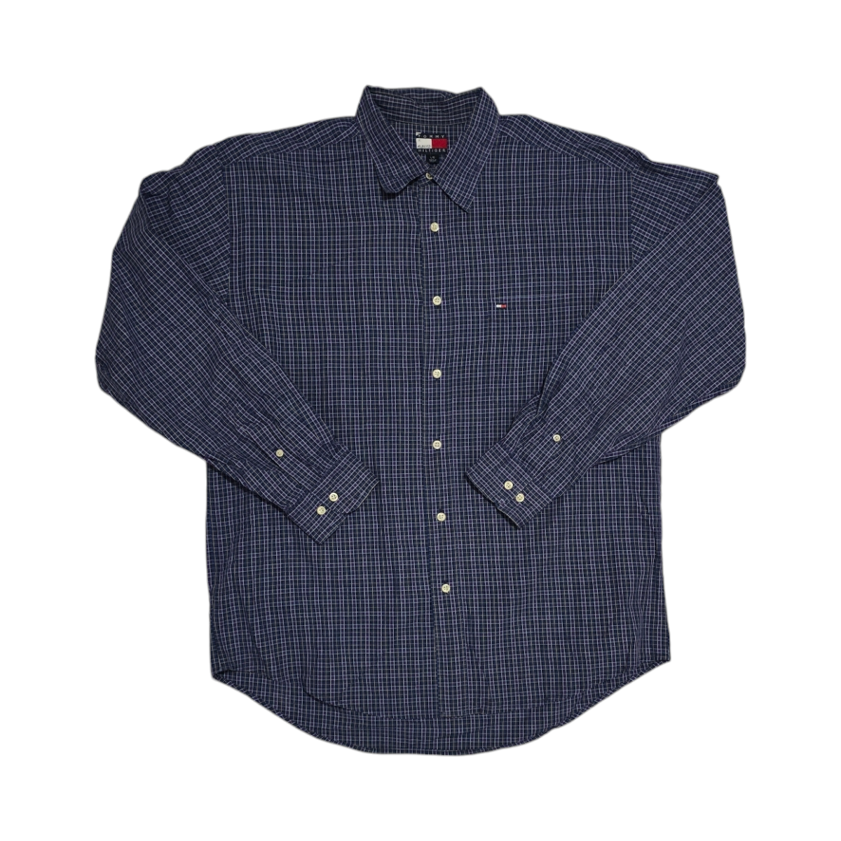 Camisa Tommy Hilfiger Grande L Vintage Azul Cuadros