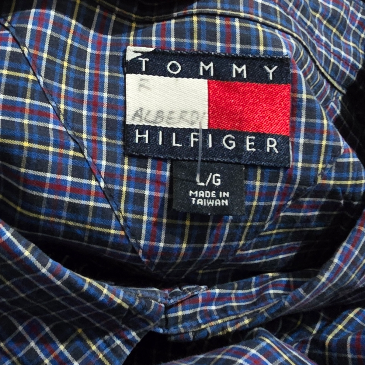 Camisa Tommy Hilfiger Grande L Vintage Azul Cuadros