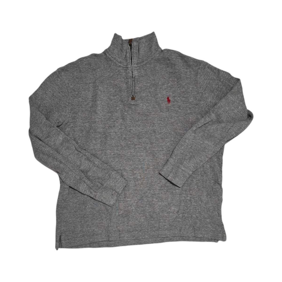 Sueter Ralph Lauren Grande L Gris Pony Rojo