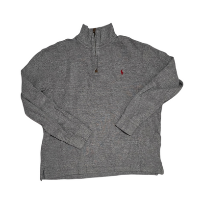 Sueter Ralph Lauren Grande L Gris Pony Rojo