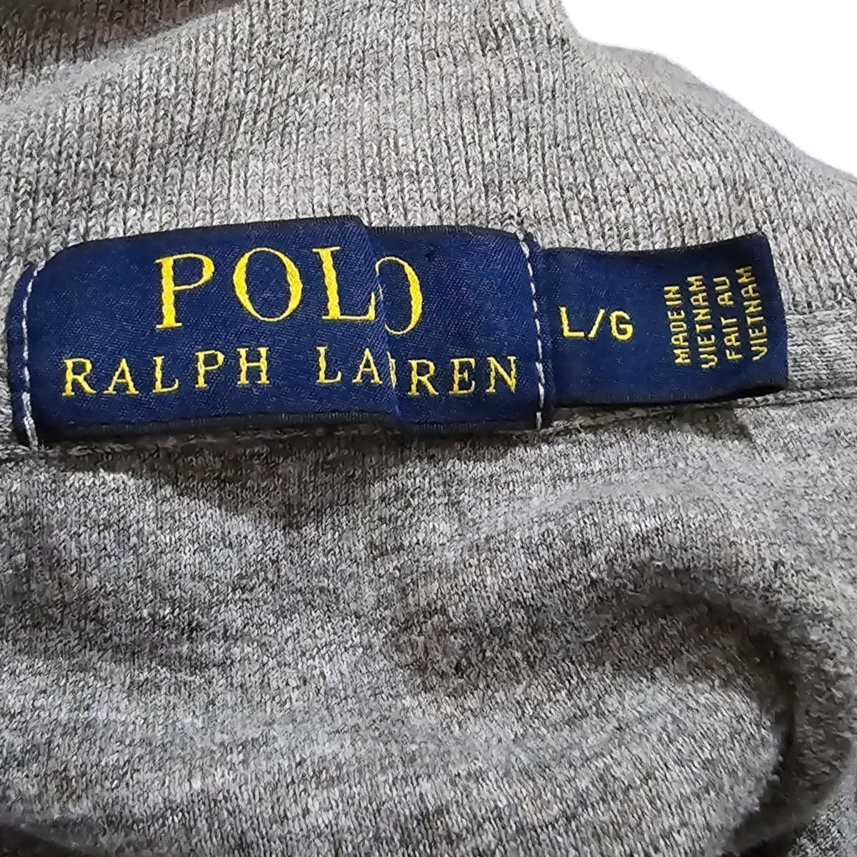 Sueter Ralph Lauren Grande L Gris Pony Rojo