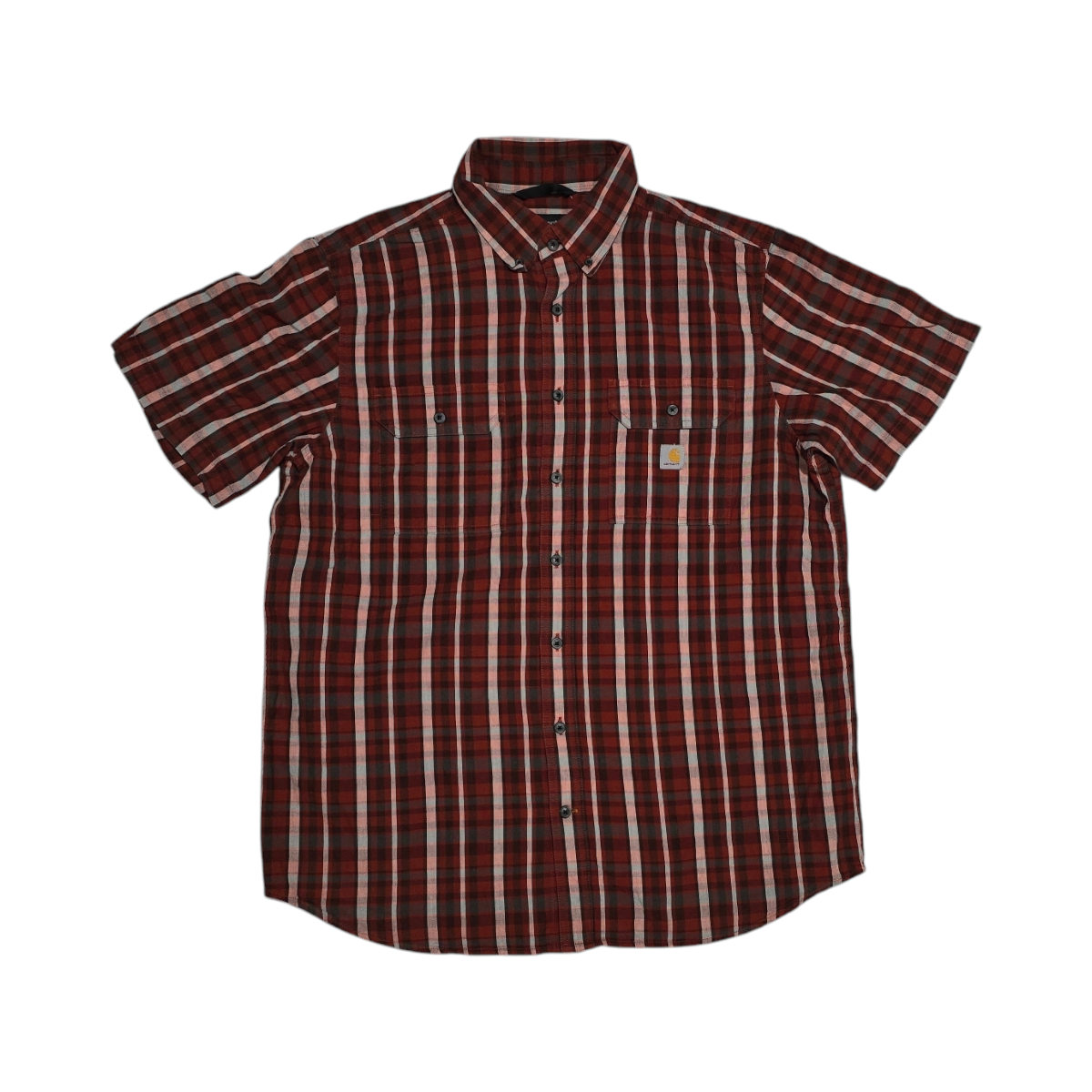 Camisa Manga Corta Carhartt Xgrande Xl Tall Cuadro Ladrillo