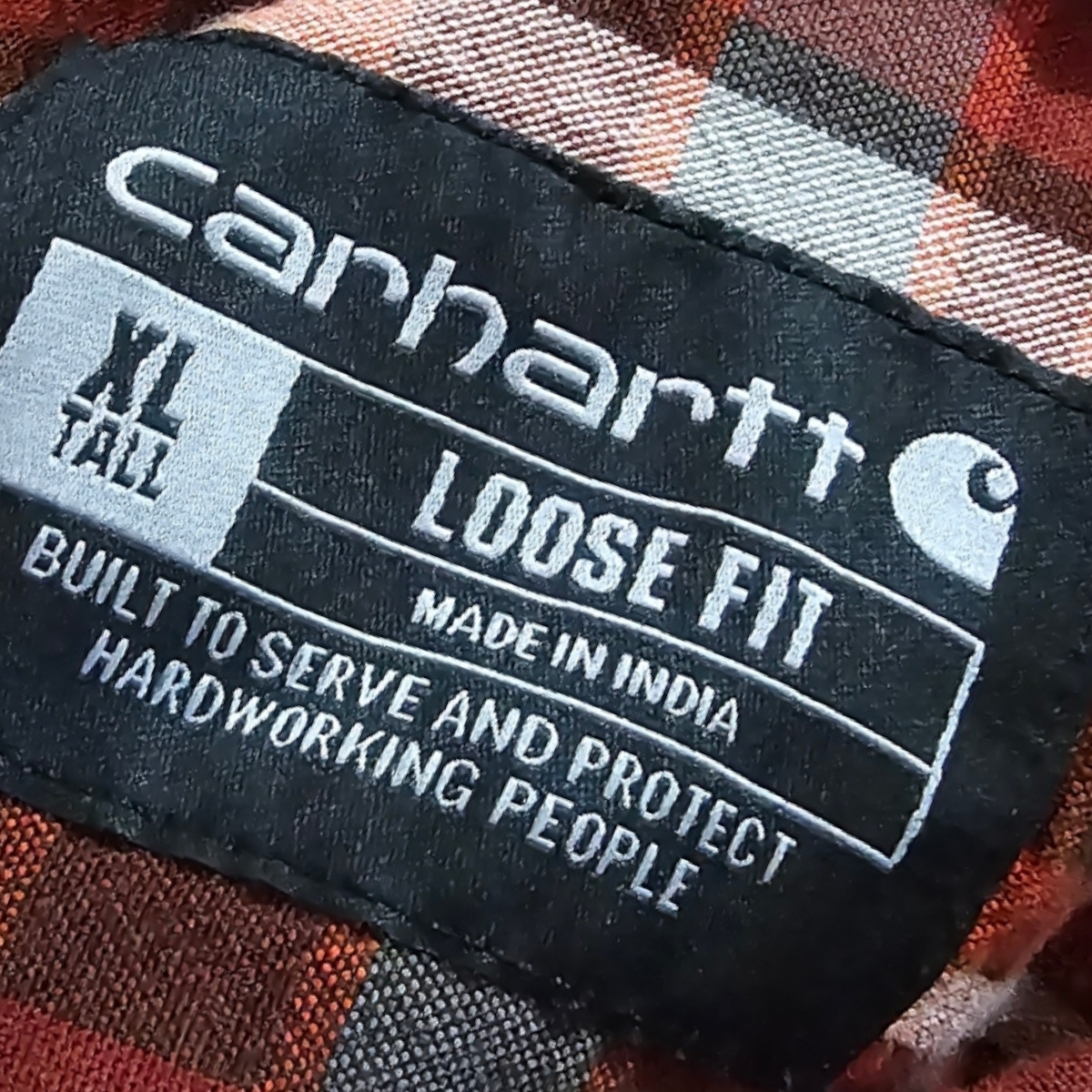 Camisa Manga Corta Carhartt Xgrande Xl Tall Cuadro Ladrillo