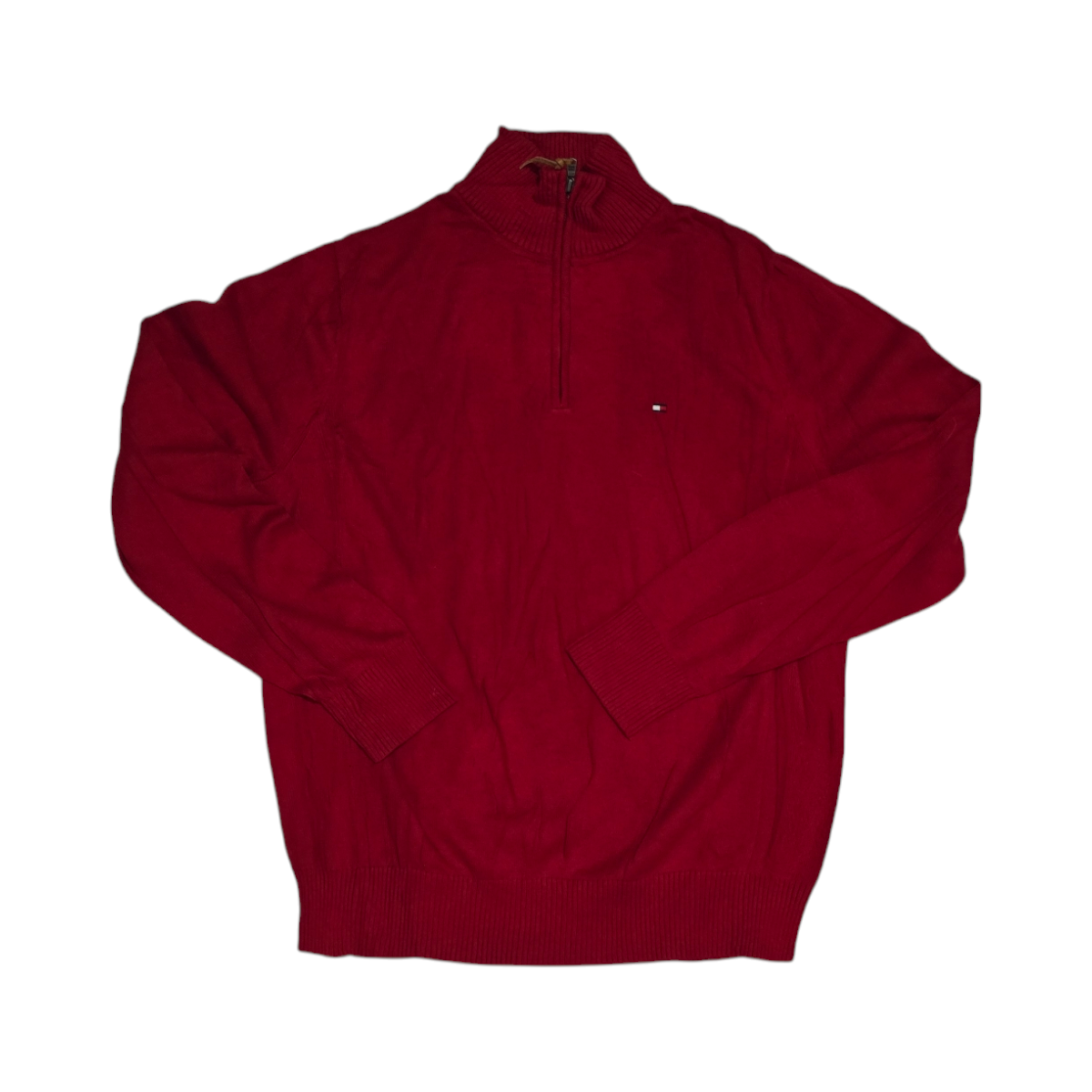 Sueter Medio Cierre Tommy Hilfiger Xgrande Xl Rojo