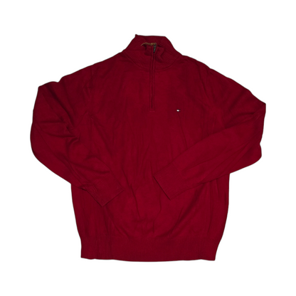 Sueter Medio Cierre Tommy Hilfiger Xgrande Xl Rojo