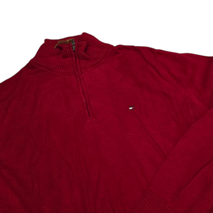 Sueter Medio Cierre Tommy Hilfiger Xgrande Xl Rojo