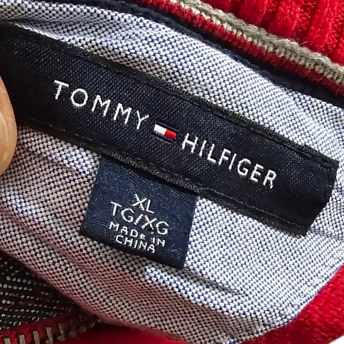 Sueter Medio Cierre Tommy Hilfiger Xgrande Xl Rojo