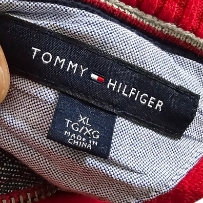 Sueter Medio Cierre Tommy Hilfiger Xgrande Xl Rojo