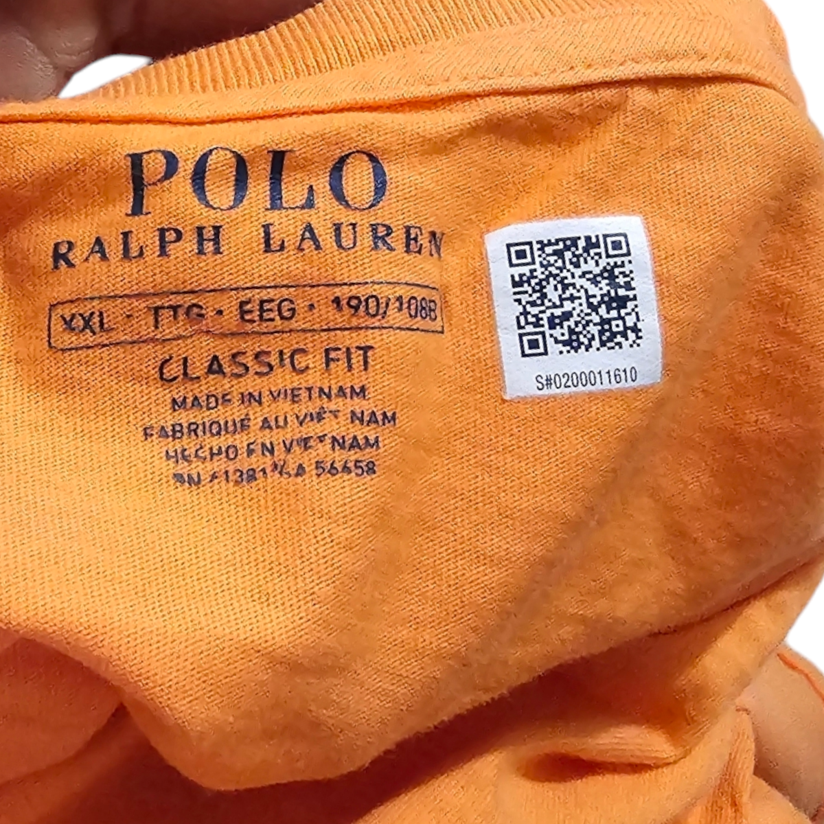 Playera Ralph Lauren 2xl Classic Fit Naranja Pony Verde