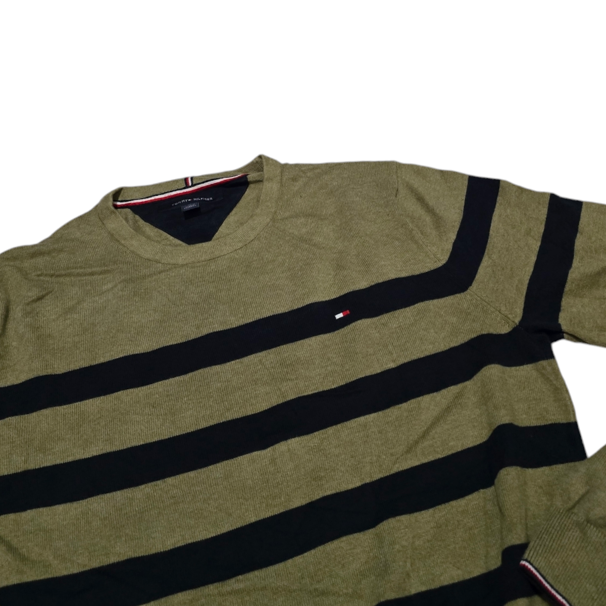 Sueter Tommy Hilfiger Chico S Verde Lineas Azul