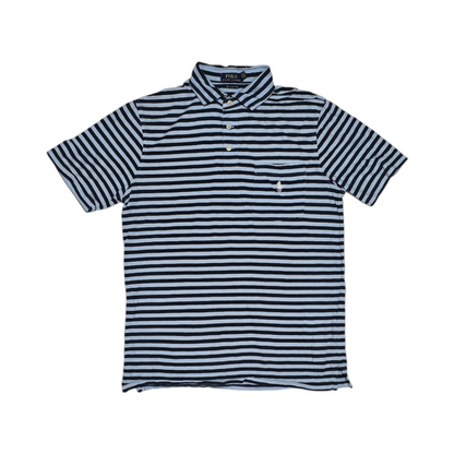 Playera Polo Ralph Lauren Chico S Classic Fit Azul Lineas